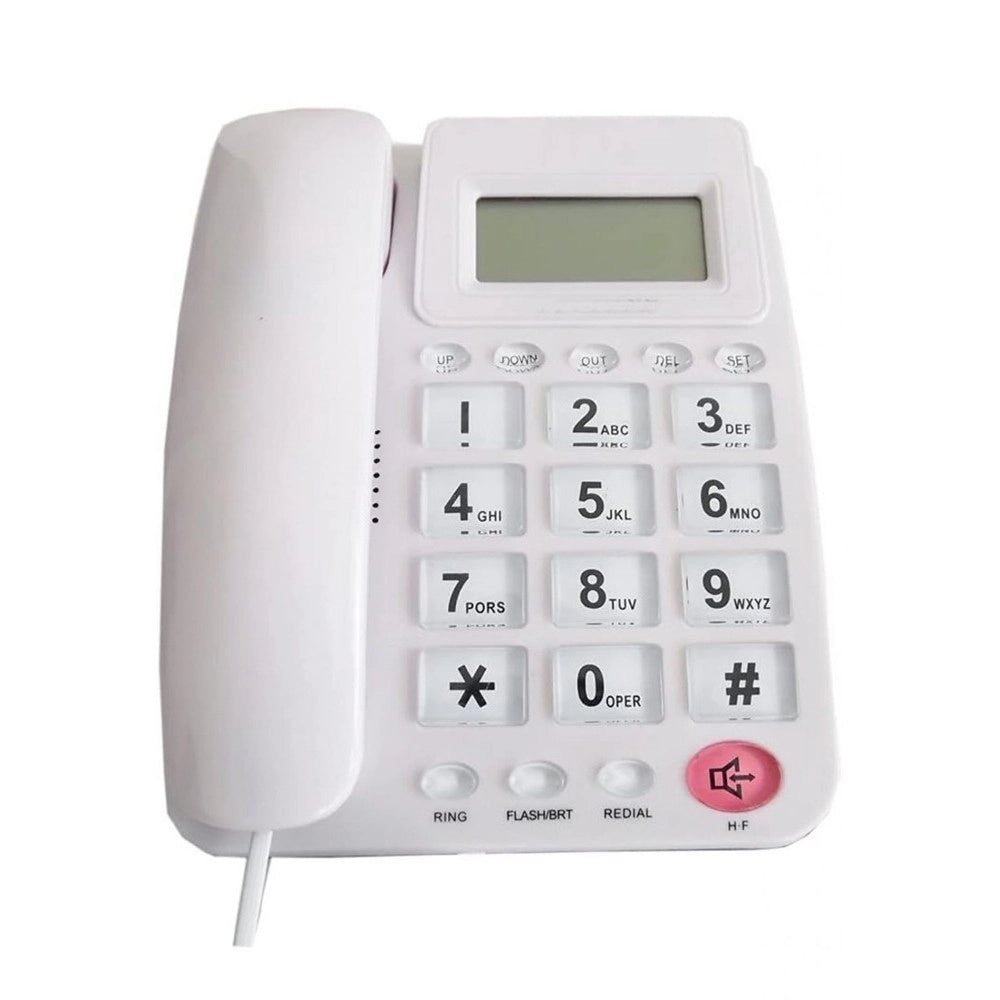 Trade Shop - Telefono Fisso Con Tasti Grandi Per Casa Hotel Display Calcolatrice Fo-85011 Cid -