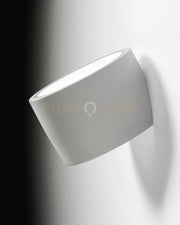 NASSO applique da Parete 1 Luce attacco GX53 Tonda bianco in gesso e alluminio d.12cm  60°