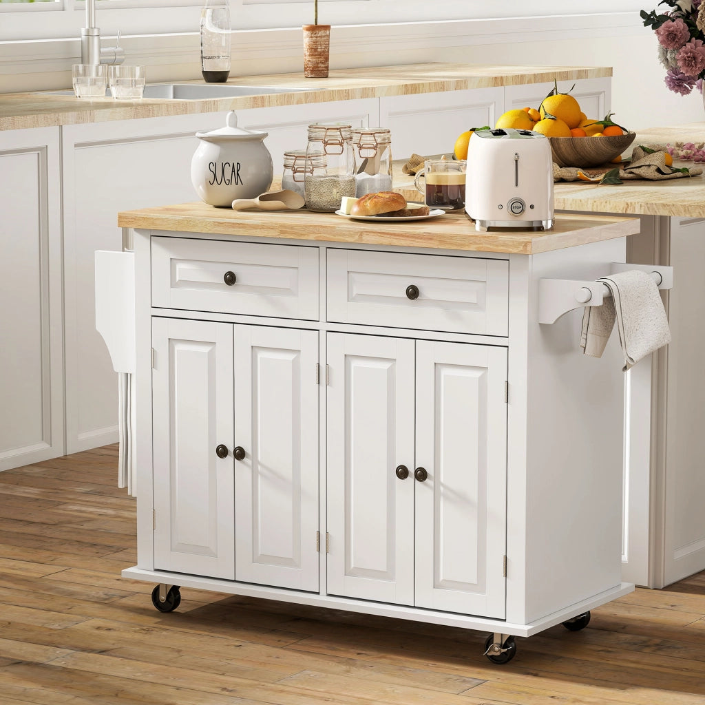 Tavolo da cucina con cassetti e ante ¨C zephmum ¨C bianco MDF h¨¦v¨¦a
