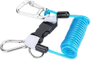 Corda a spirale in acciaio inossidabile robusto con chiusura rapida per fotocamere e lampade subacquee - Ideale per immersioni e arrampicate