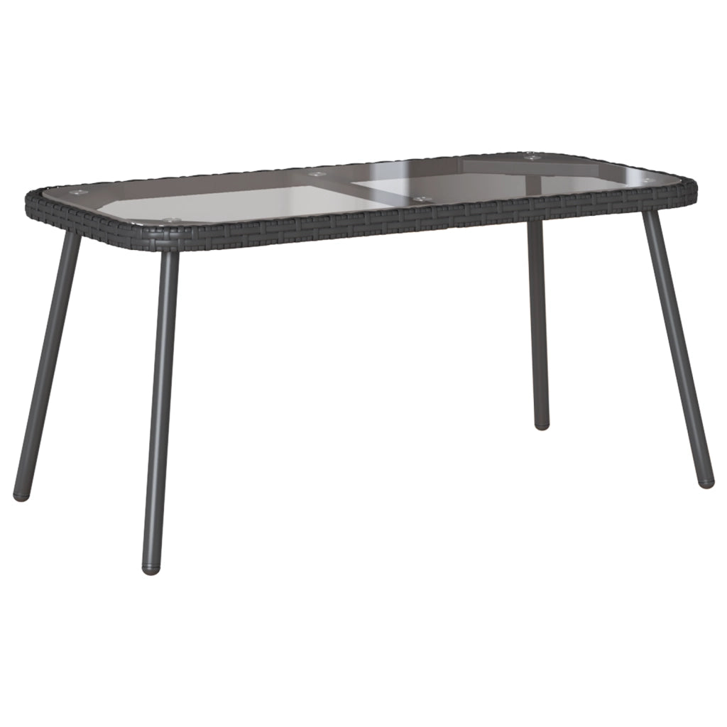 Tavolino da caffÃ¨  Nero 90x45x42 cm in Polyrattan