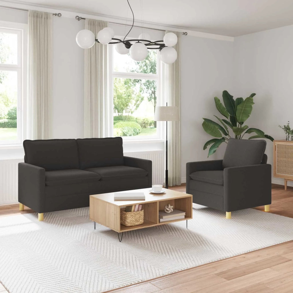 Set di divani 2 pz Grigio Scuro Tessuto 3417080