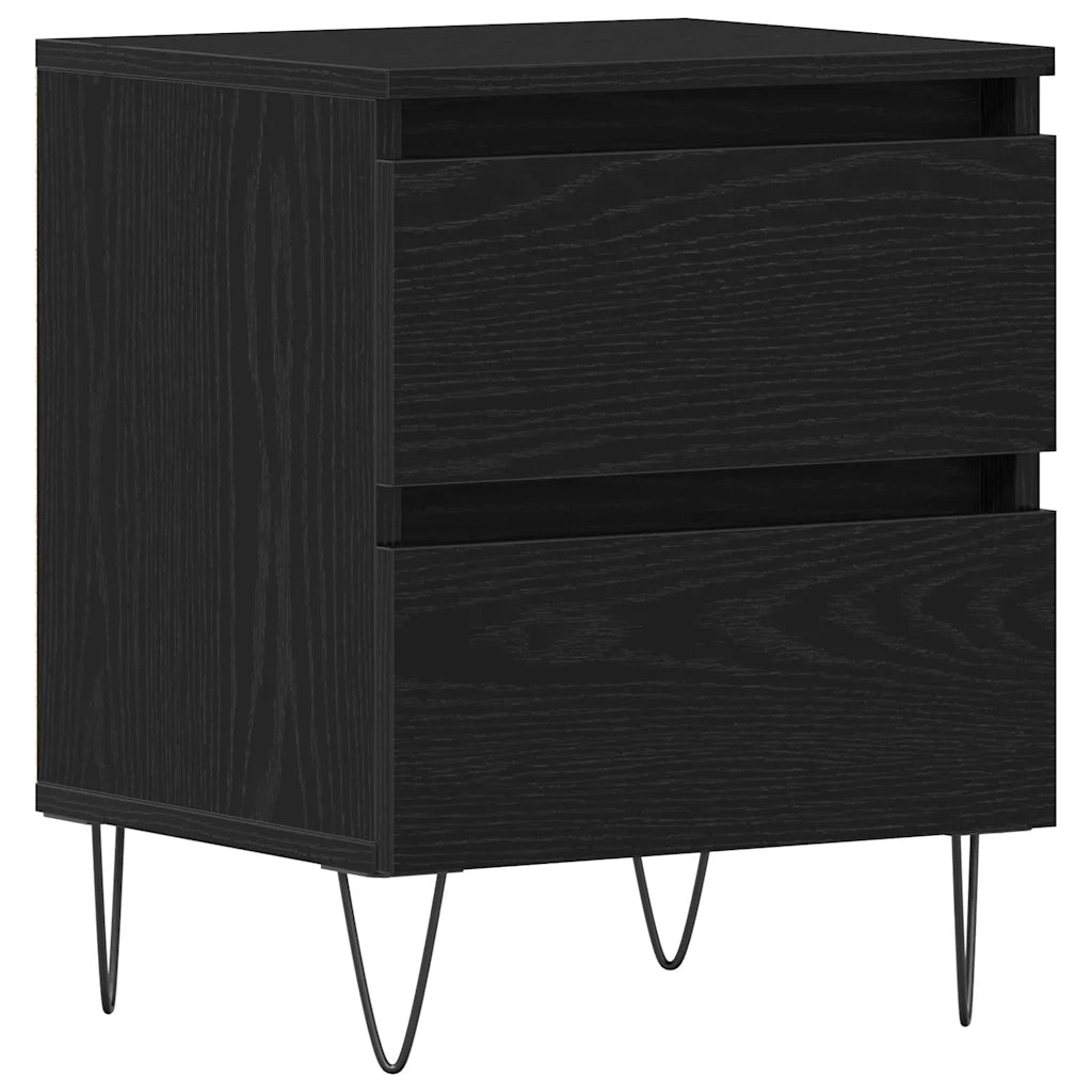 Armadio da Notte Rovere nero 40 x 35 x 50 cm Legno multistrato 863486