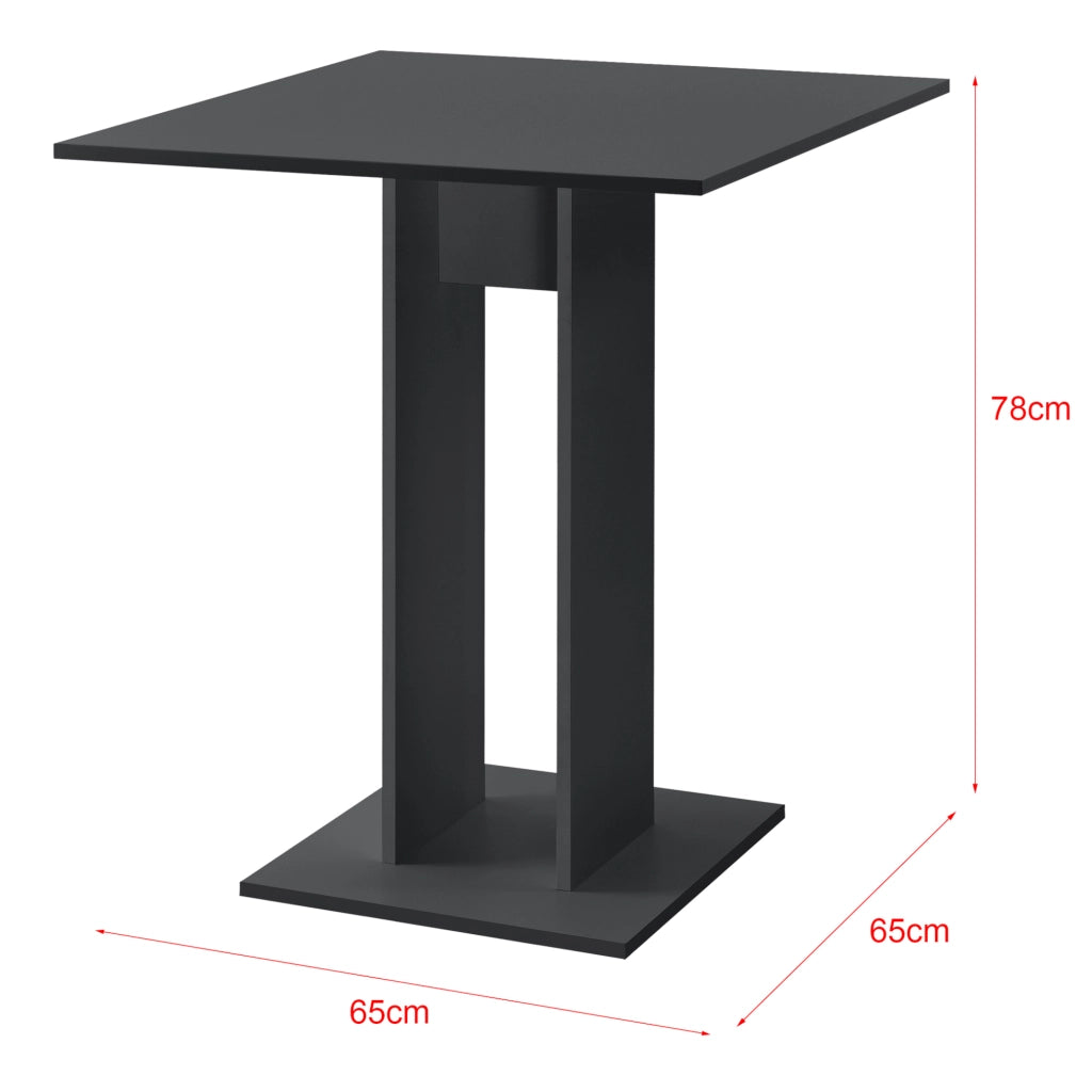 Tavolo Quadrato Lindesnes da Cucina Pranzo Bar 65 x 65 x 78 cm - Grigio Scuro Opaco [en.casa]