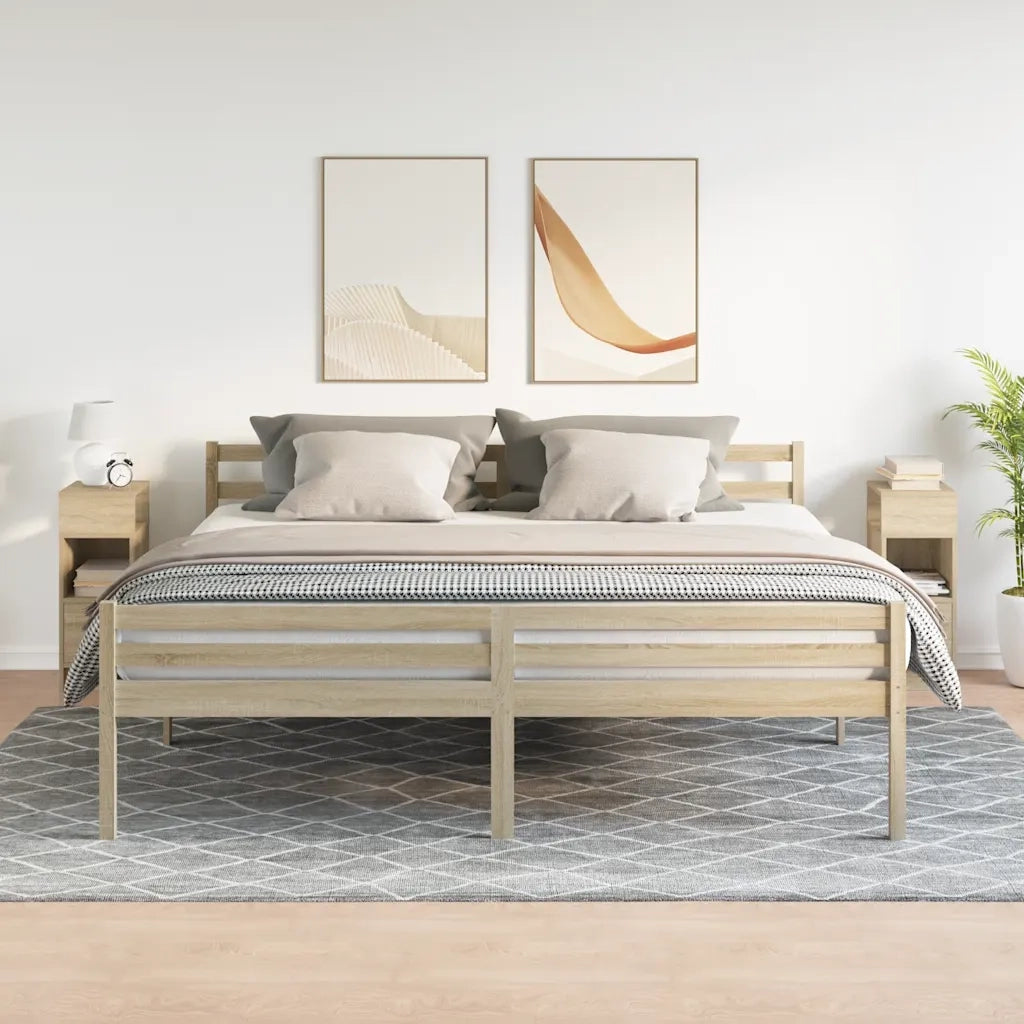 Comodini 2 pz con Cassetto Rovere Sonoma 25x31x66 cm 858619