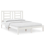 Letto matrimoniale | Letto per adulti | Giroletto senza Materasso Bianco 140x200 cm Legno Massello Pino