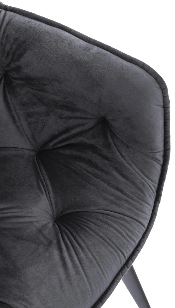 Set di 4 poltroncine Tanna in velluto grigio scuro