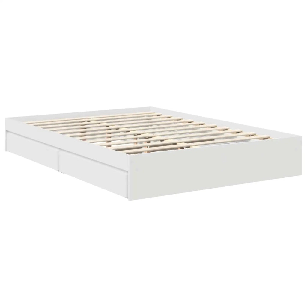 Letto con Contenitore Bianco 140 x 190 cm Legno multistrato