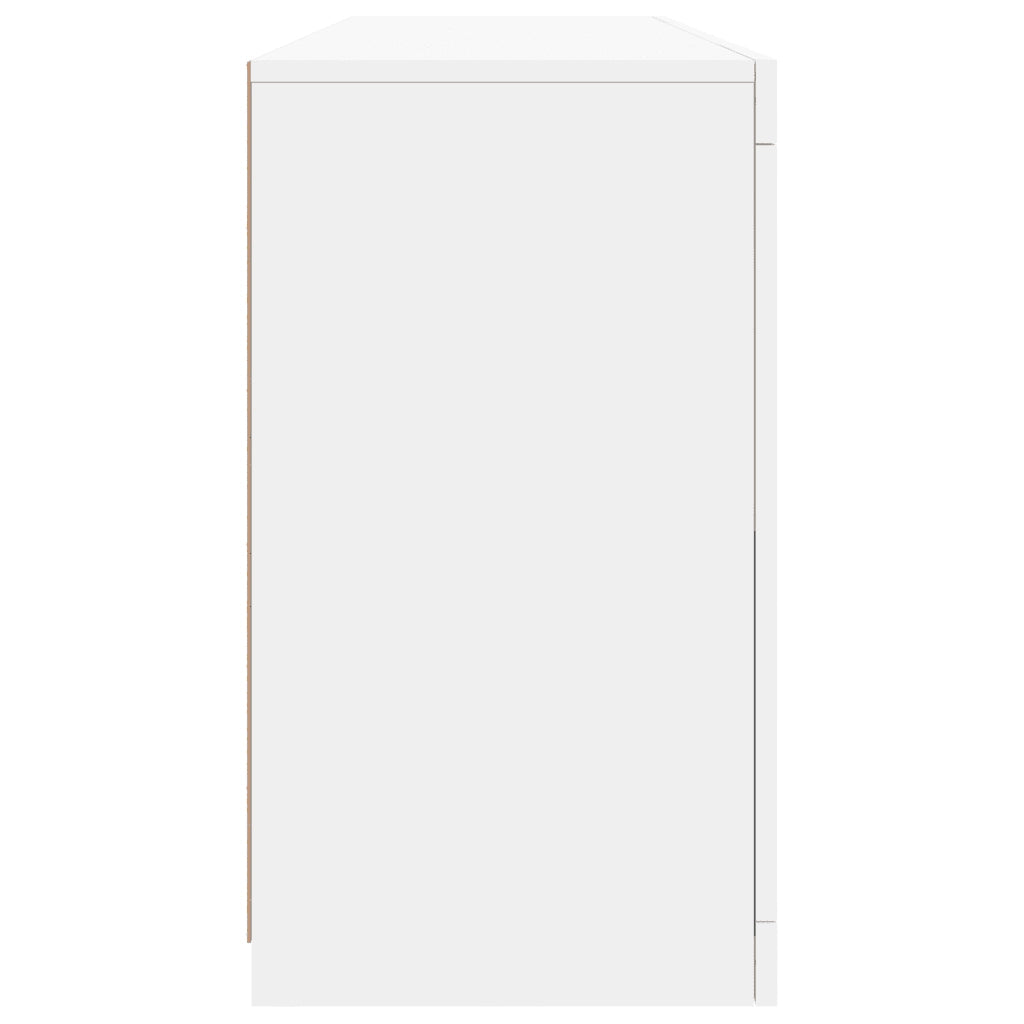 Credenza | Madia | Buffet da pranzo | Armadio da pranzo con Luci LED Bianca 163x37x67 cm