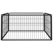 Box Cani a 4 Pannelli Nero 100x50cm Acciaio Verniciato Polvere CFW4860575
