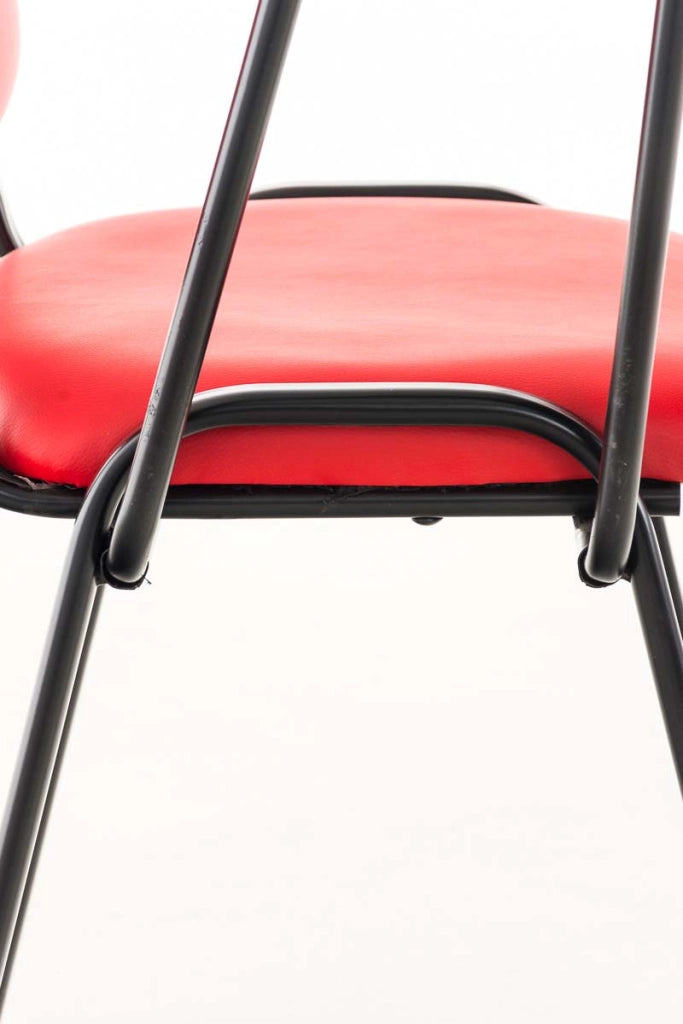 Sedia Ken in similpelle con tavolino ribaltabile rosso