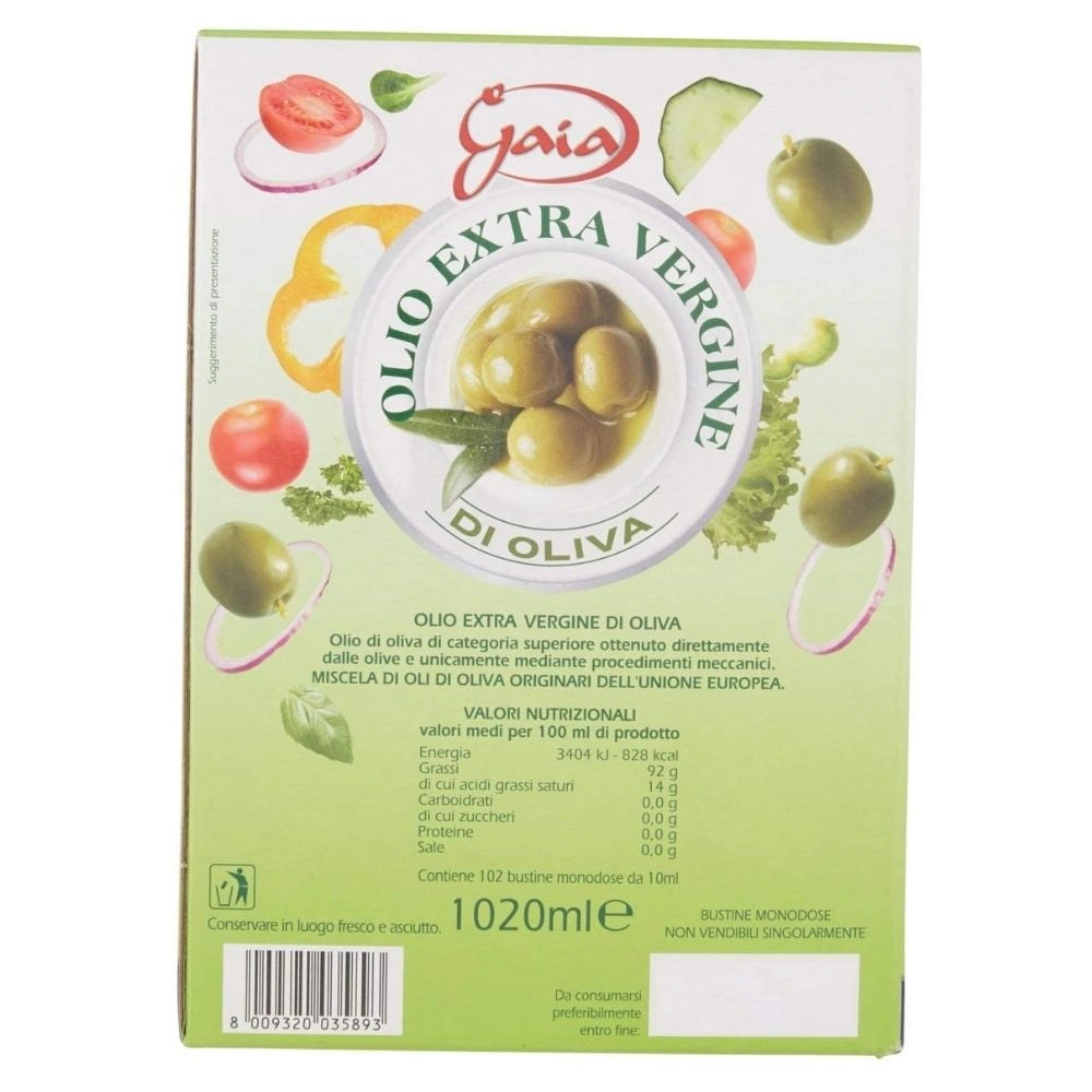 Gaia confezione aceto balsamico 198 bustine da 5 ml e olio extra vergine di oliva 102 bustine da 10 ml