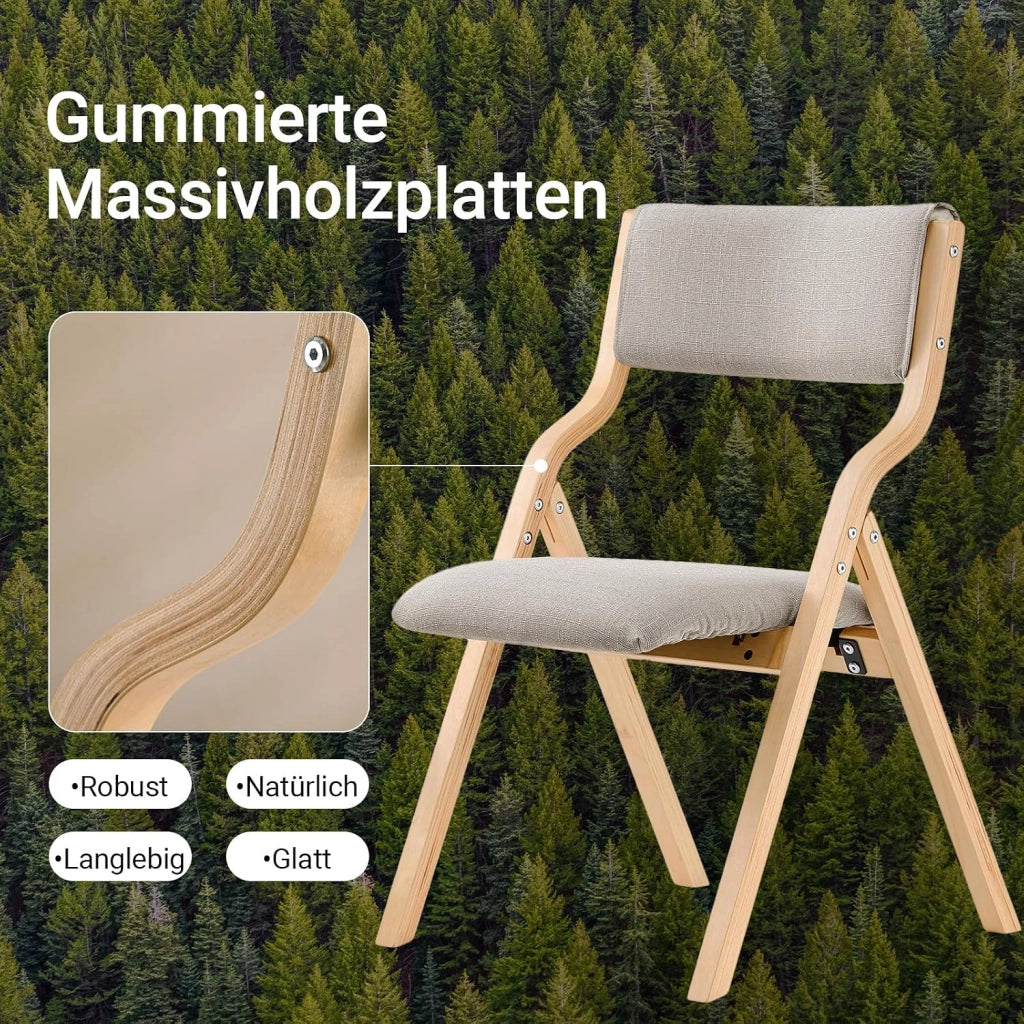 Lotto da 2 Sedie Pieghevoli da Pranzo con Seduta e Schienale Imbottiti, Design Elegante e Salvaspazio Sedie Pieghevoli da Interno, Perfette per Cucina, Ufficio ed Esterno, Grigio FST40-HGx2
