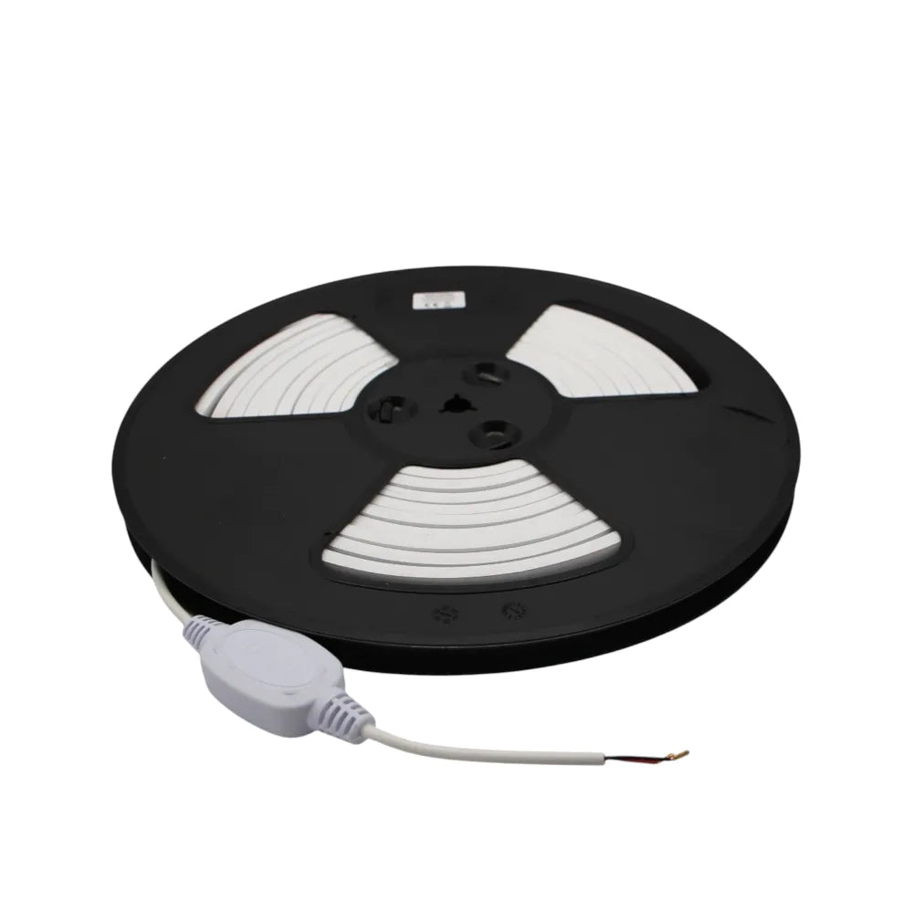 Striscia LED neon flex 220V 5m tagliabile ogni 1m 9W/m luce fredda 6000K IP67