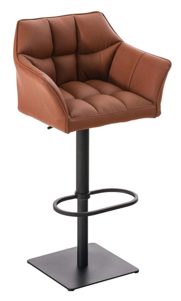 Set 2 sgabelli bar Damaso in ecopelle nera 1