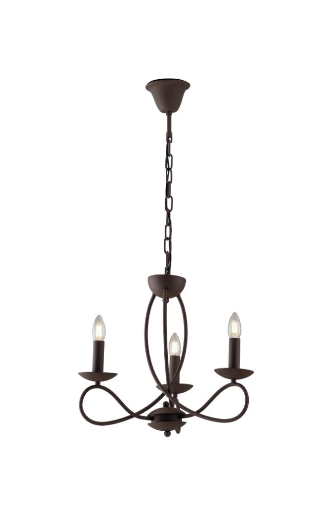 Lampadario Ginevra Corten 3Xe14 48X43Cm - Fan Europe