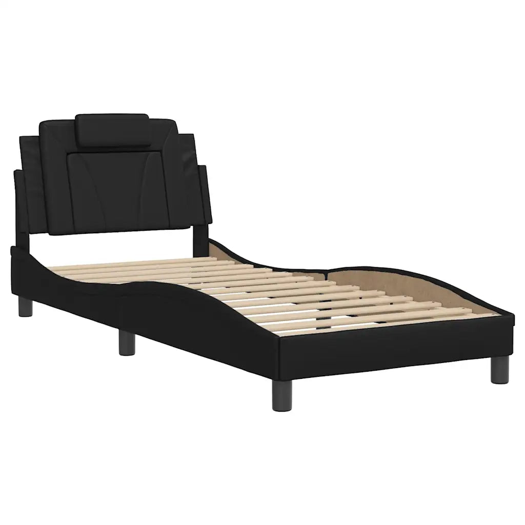 Giroletto con Testiera Nero 80x200 cm in Similpellecod mxl 90914