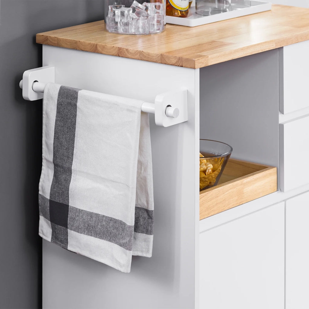 Carrello cucina con 2 cassetti e 2 ante Carrello multiuso Bianco 72x40x84cm FKW123-WN