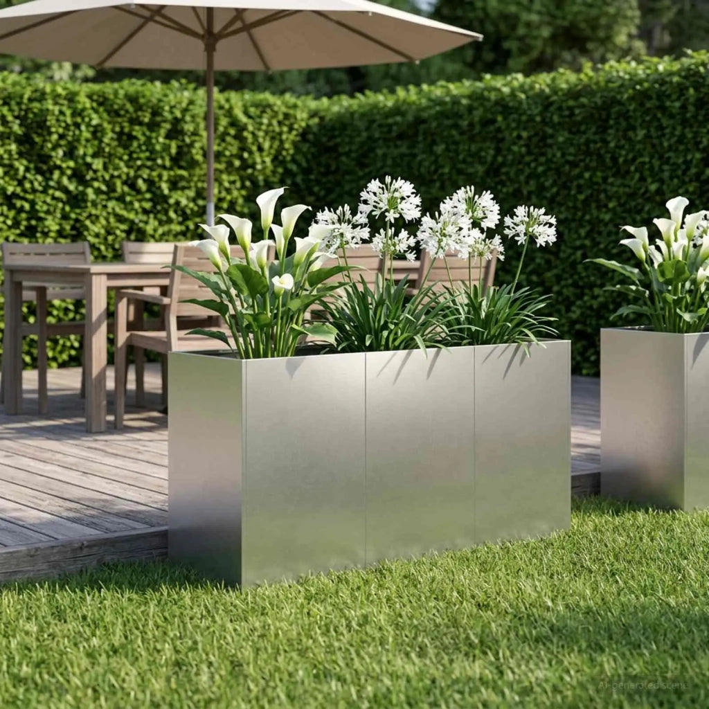 Vaso da giardino Argento 120 x 40 x 60 cm Acciaio Inox 8005894