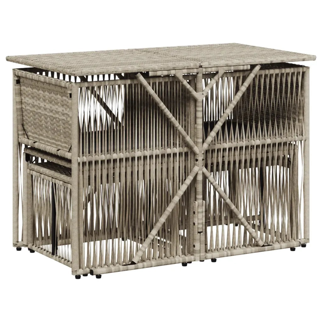 Set da Pranzo da Giardino 7 pz | Set Salotto da Giardino Cuscini Polyrattan Grigio Chiaro