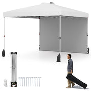 Rifugio da patio pieghevole per eventi commerciali, Tenda a cielo apribile 3 x 3 M con borsa con ruote Bianco-Gazebo