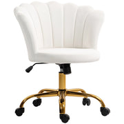 Sedia da ufficio in velluto con schienale a petalo ¨C Minimal ¨C bianco 69x64x80-90 cm
