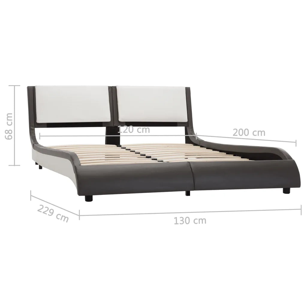 Struttura letto con LED senza materasso grigio e bianco 120x190 cm 280475