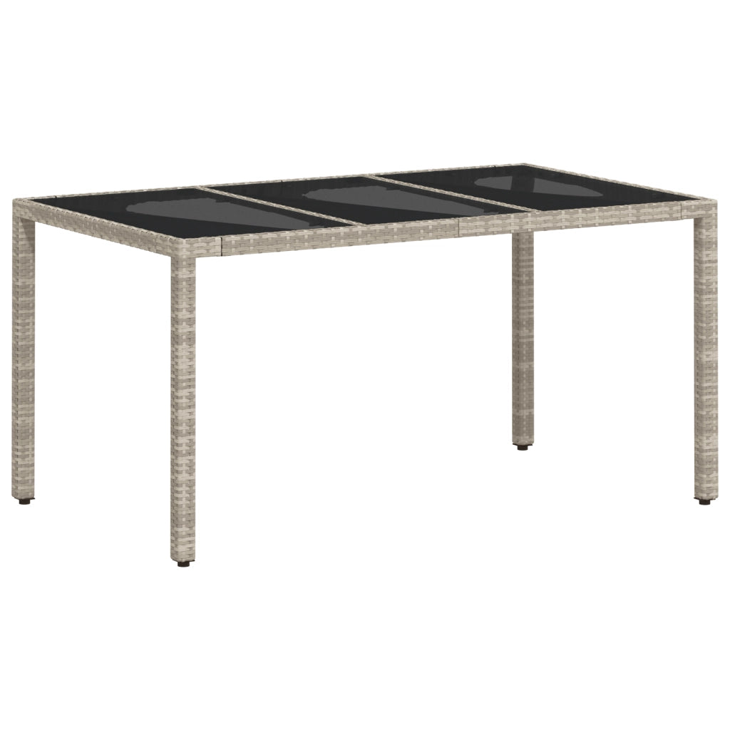 Set da pranzo da giardino 7 pezzi con cuscini grigio chiaro in polyrattan