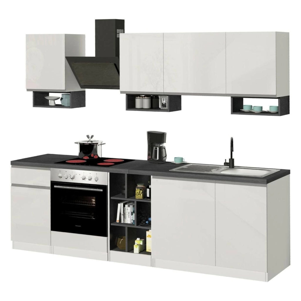 Cucinino Attimis, Cucina un Cassetto Made in Italy, Bianco Lucido