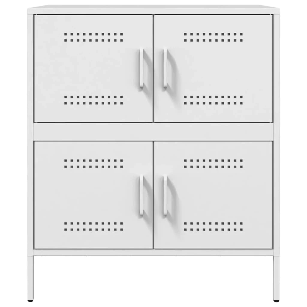 Buffet credenza cassettiera armadio mobile contenitore organizer per cucina soggiorno salotto 68 x 39 x 79 cm acciaio bianco 02_0030393