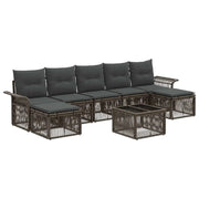 Set Divano da Giardino 8 pcs Grigio polyrattan 3434918