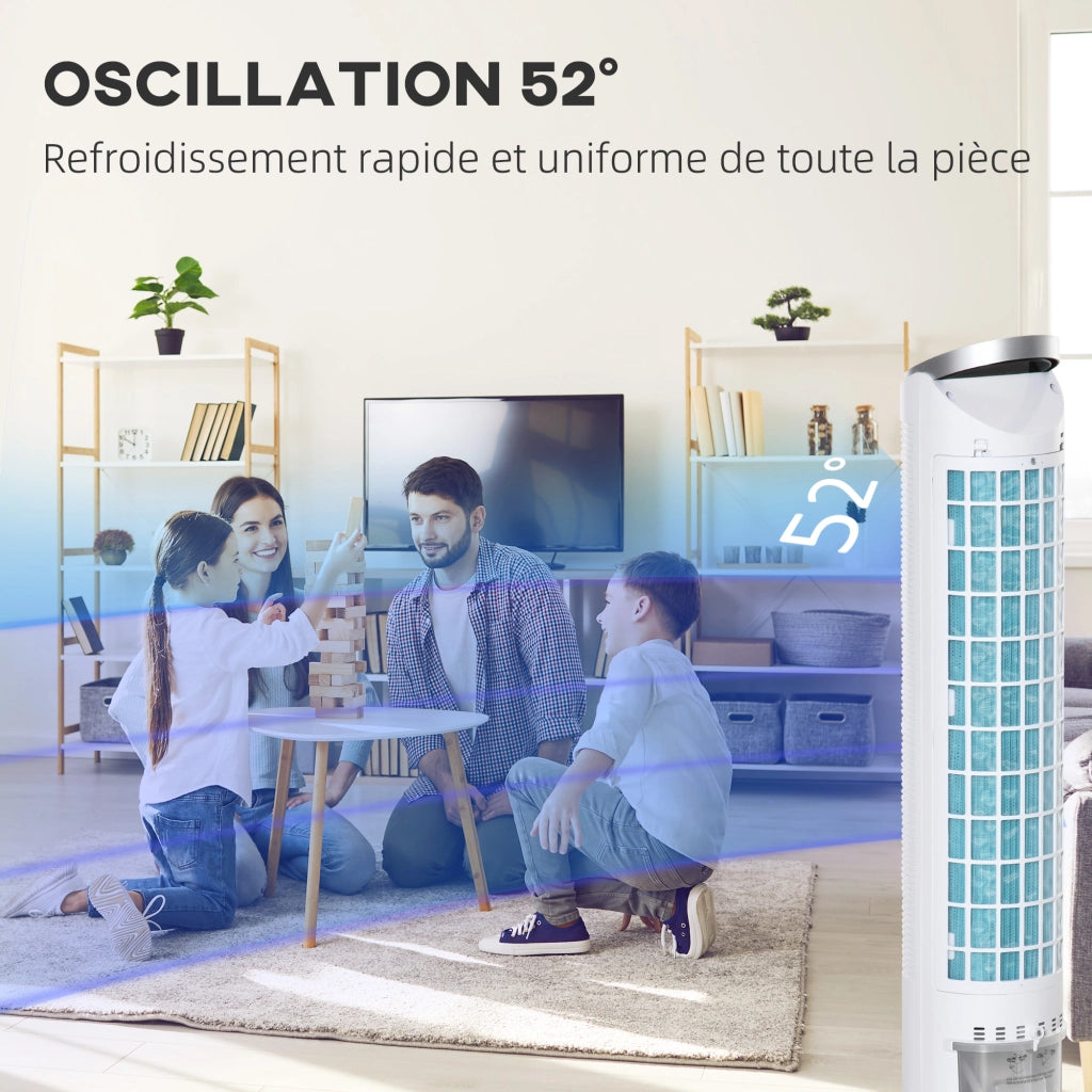 Raffreddatore d'aria 4 in 1 ¨C zephmum ¨C oscillante, telecomando, 2 blocchi refrigeranti