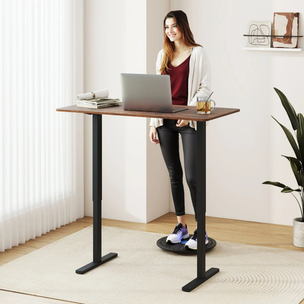 Scrivania elettrica ergonomica con 3 memorie di altezza e protezione anti-collisione, Scrivania regolabile in altezza Marrone-Scrivanie