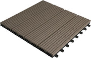 Set di piastrelle per giardino con sistema di chiusura automatico - Pacchetto da 11 - Resistente all'usura e solido - Piastrella per giardino, piastrelle per giardino - 30x30x1,8 cm - Miele scuro