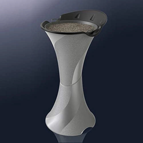 POSACENERE A COLONNA DA TERRA SMOKING SILVER CON SETACCIO E SABBIA