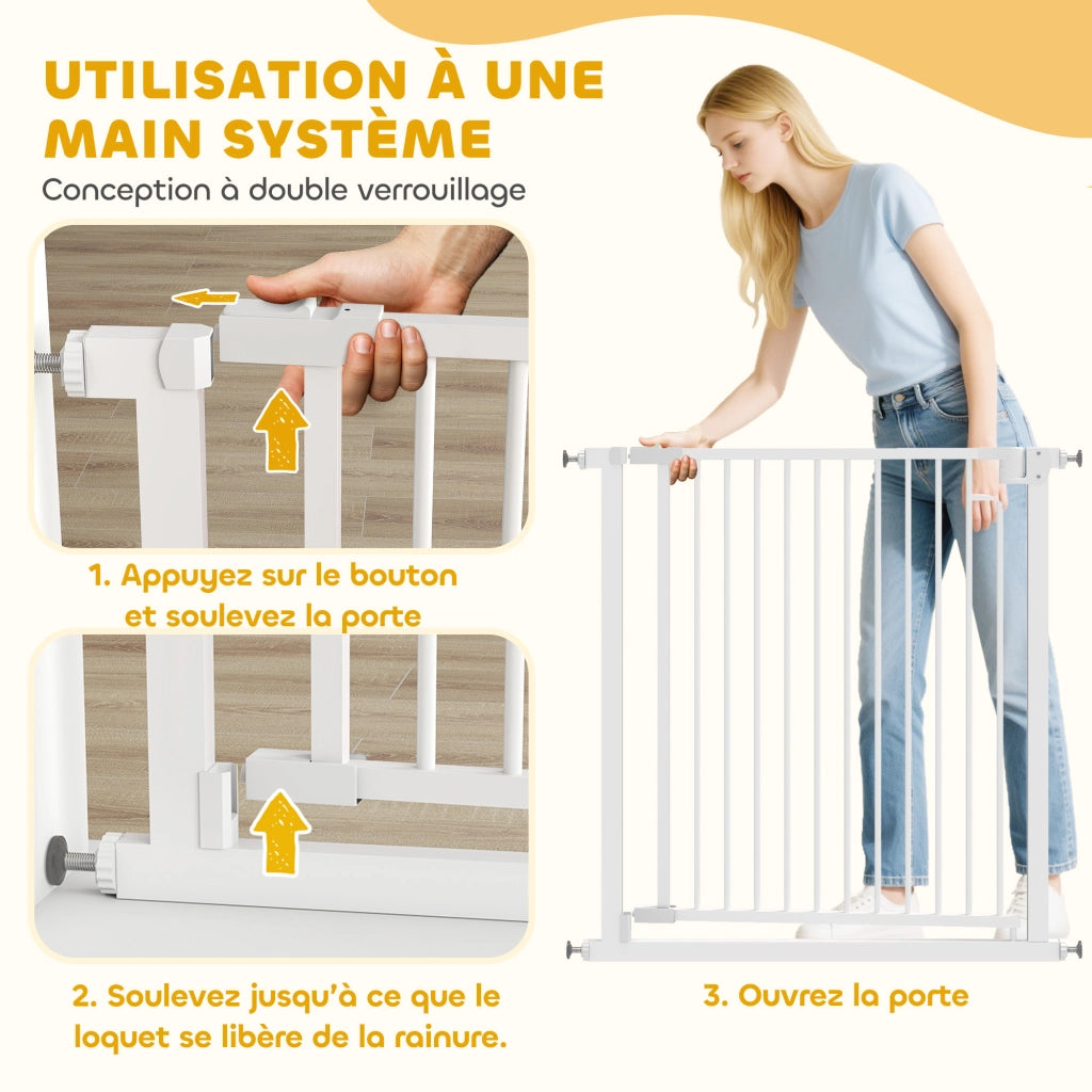 Barriera di Sicurezza per Bambini e Animali Domestici ¨C zephmum ¨C Bianco 76-80 cm