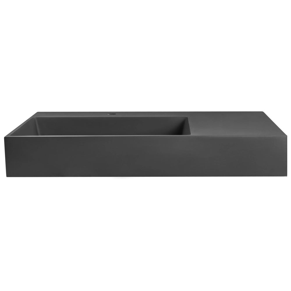 Lavabo bagno rettangolare in ceramica nera 90 x 48 cm Lavello da bagno rettangolare
