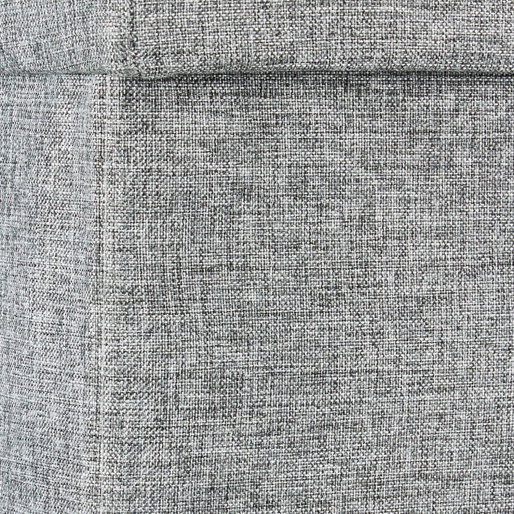 Sgabello contenitore pieghevole con schienale in lino grigio 13_0002778