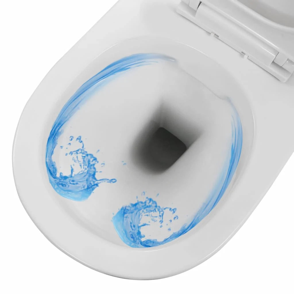 WC sospeso senza brida sedile WC vaso WC bagno casa interno ceramica resistente bianco 02_0003587
