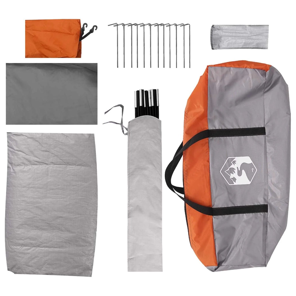 Tenda da campeggio con tetto Grigio e arancione 6 persone 42028654
