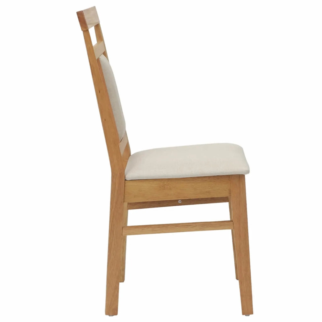 Sedia da pranzo 2 pcs Naturale e chiaro Legno di gomma solido