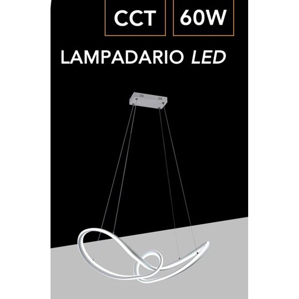Trade Shop - Lampadario Led Intrecciato A Fiocco A Sospensione 60w Cct 3 Colorazione Di Luce A59-b3c -