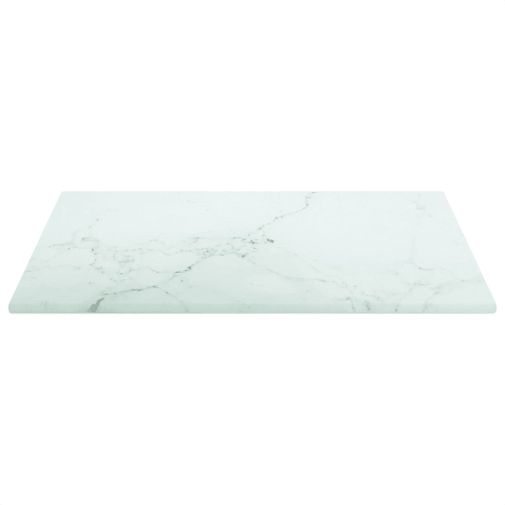 Piano Tavolo | Superficie Tavolo | Piano Scrivania Bianco 30x30 cm 6 mm Vetro Temperato Design Marmo