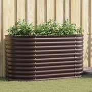 Letto da Giardino Rialzato Marrone 160x80x81 cm in Acciaio Zincato