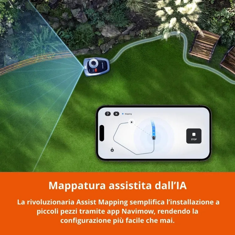 Navimow- Robot tagliaerba  i105E 4G batteria litio (li-ion) 220 V larghezza di taglio 18 cm + hub 4G incluso