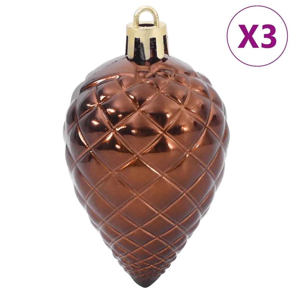 Palline di Natale 98 pz Marroni Ø3/4/6 cm 4100014