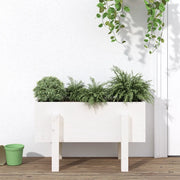 Fioriera da Giardino Bianca 62x30x38 cm Legno Massello di Pino 825178