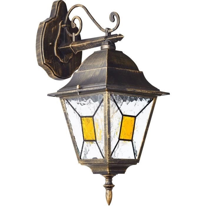 Discendente Applique per esterni Janel, Dore Black, E27 Max 60W, Bulb non incluso