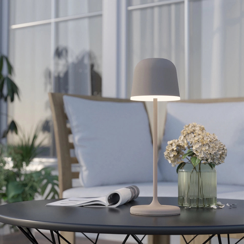 Lampade Da Tavolo Esterno Mannera Alluminio Marrone Policarbonato Bianco Led