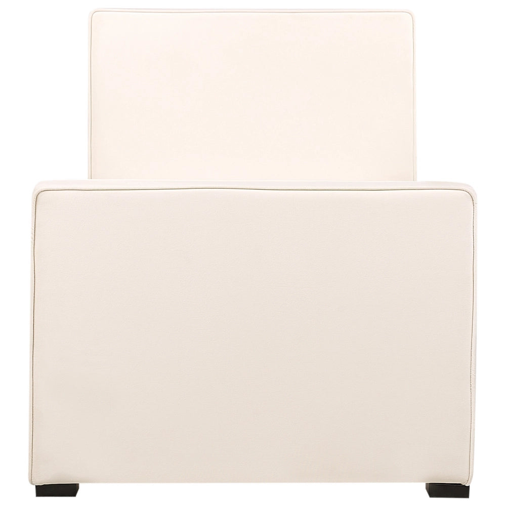 Letto singolo in velluto con telaio imbottito beige camera da letto stile moderno tradizionale